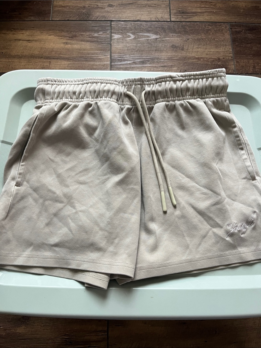 YoungLA Cream Athletic Drawstring Shorts